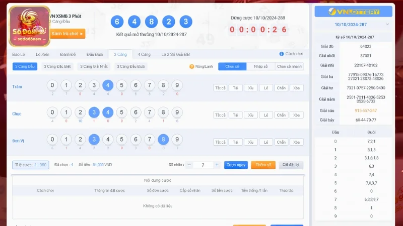 Chơi 3 càng đầu trong xổ số Vip tại nhà cái SODO