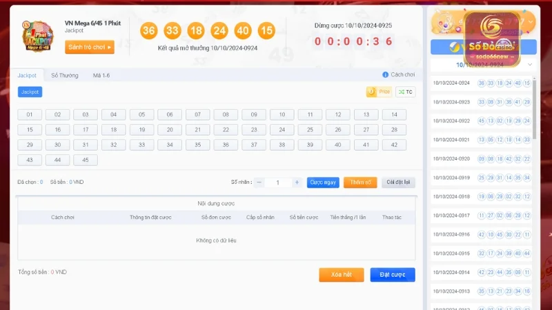 Khám phá Mega 6/45 tại nhà cái SODO